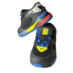 PUMA RS-Fast Laser Tag Toddler Athletic Shoe 5C Slip On Elastic Lace Black Multi